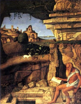 Heilige Hieronymus lesen Renaissance Giovanni Bellini Ölgemälde